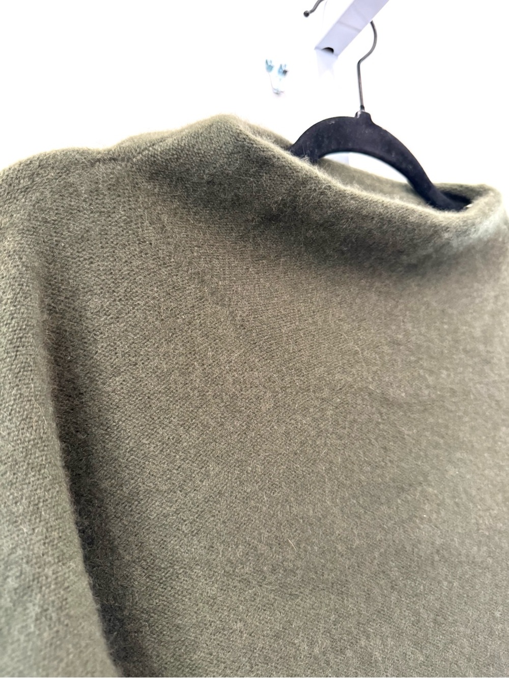 Vince Funnel Neck Sweater Olive Green Knit Relaxed Fit Long Sleeve S - Picture 11 of 11
